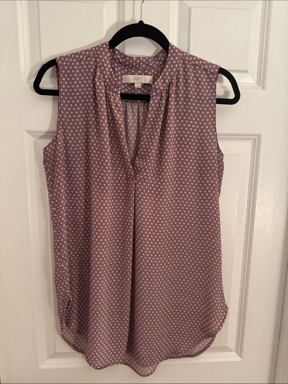 LOFT Sleeveless Mauve Floral Print V-Neck Camisole